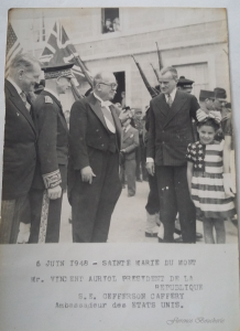 French President Auriol an MrCaffrey meeting original Girl Who Wore Freedom Danièle Patrix