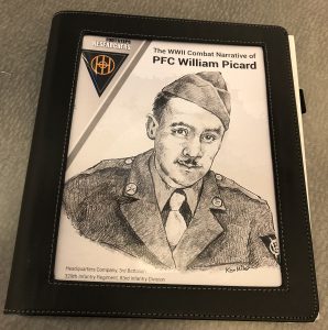 Photo of the book created by Footsteps Researchers for PFC William Picard