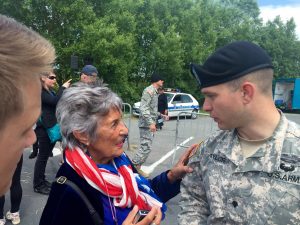 Hunter Taylor meeting Dani - the original Girl Who Wore Freedom