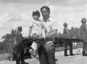 "Tatay" and his nephew at the MacArthur Landing Memorial National Park in Leyte, Philippines.