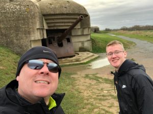 Boys Exploring the batteries at Normandy