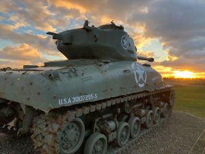 WWII tank on the beaches of Normandy