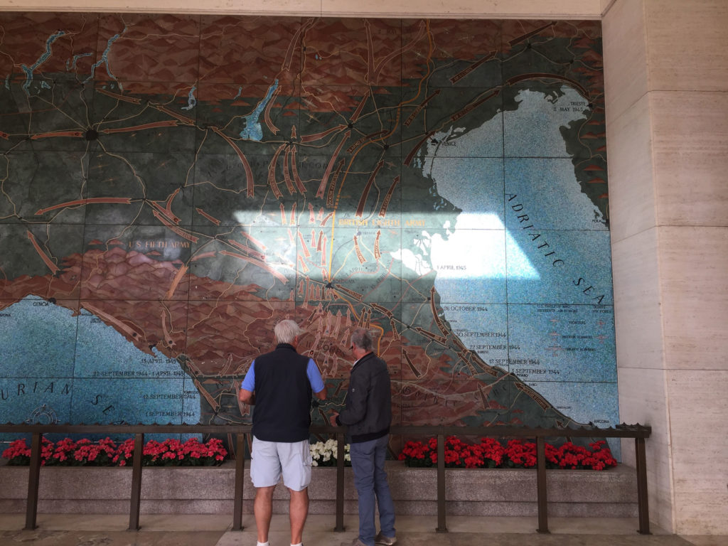 The Map at the memorial at the Florence American Cemetery