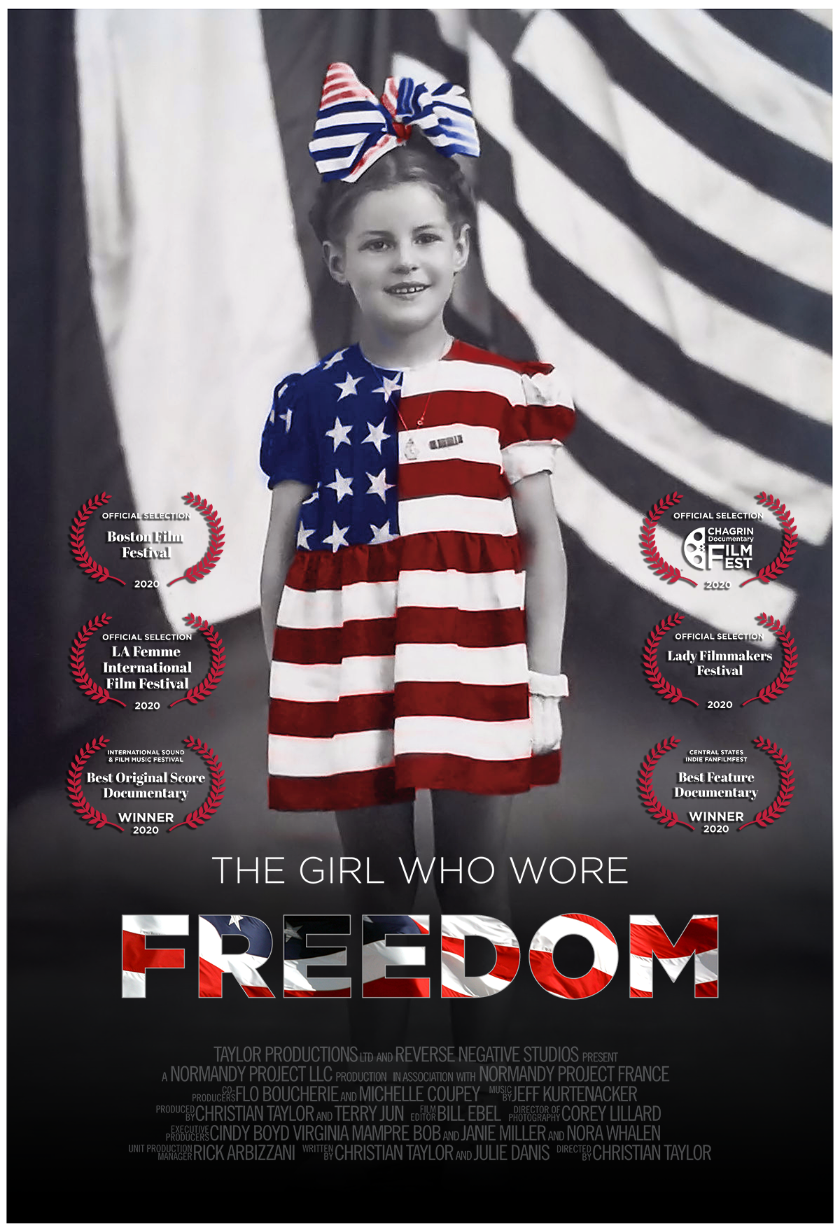 The movie poster of The Girl Who Wore Freedom with the laurels and awards that the film has received The movie poster of The Girl Who Wore Freedom with the laurels and awards that the film has received